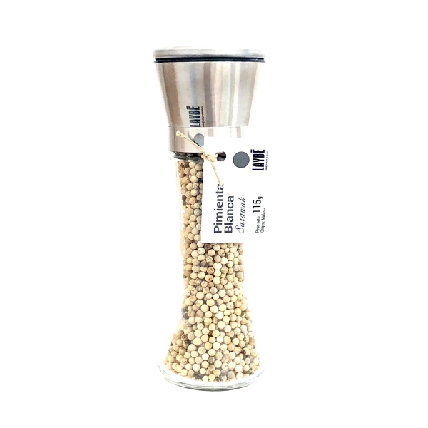 Poza cu Piper alb boabe Sarawak, Laybe, râşniţă, 115 g