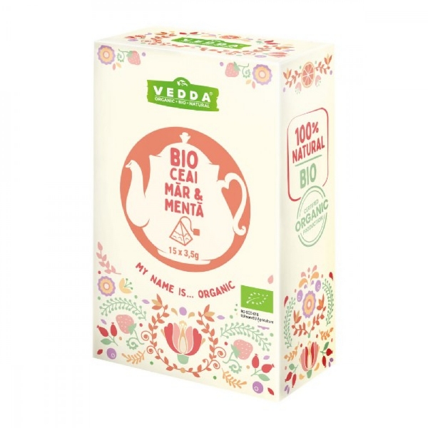 Poza cu CEAI MĂR ȘI MENTĂ VEDDA BIO, 15x3.5GR