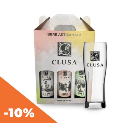 Poza cu Pachet 5 beri + Pahar Clusa la 0,33 l cu 10% reducere