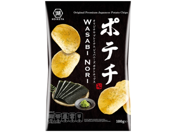 Poza cu CHIPS DIN CARTOFI CU WASABI ȘI ALGE 100GR 