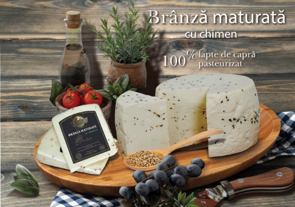 Poza cu Brânză maturată de capră, cu chimen, 45% grăsime, Baier