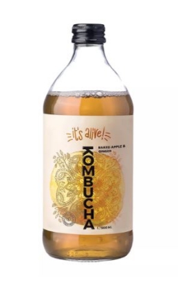 Poza cu Kombucha cu Măr şi Ghimbir, It's Alive, 500ml