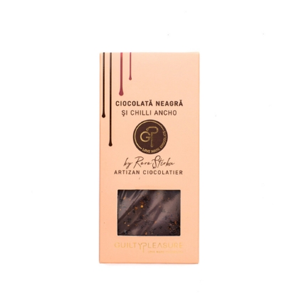 Poza cu Ciocolată neagră cu chilli Ancho, Guilty Pleasure, 100g