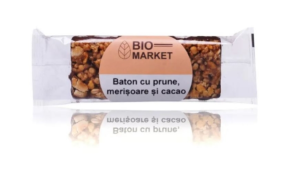 Poza cu BATON CU PRUNE, MERISOARE SI CACAO 35GR