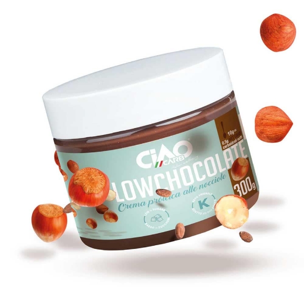 Poza cu CIAO CARB LOWCHOCOLATE, CREMA PROTEICA CU ALUNE 300GR