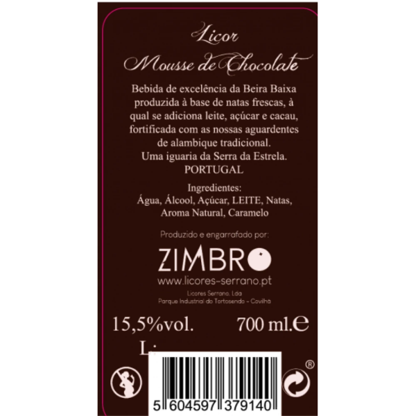 Poza cu Lichior cu mousse de ciocolată, Zimbro, 700 ml