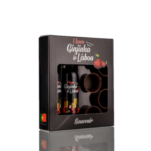Poza cu Set 2 mini lichior de cireşe Ginjinha Lisboa, Zimbro, 2x50 ml