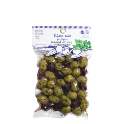 Poza cu Mix măsline verzi şi Kalamon cu oregano, în vid, Physis of Crete, 250 g