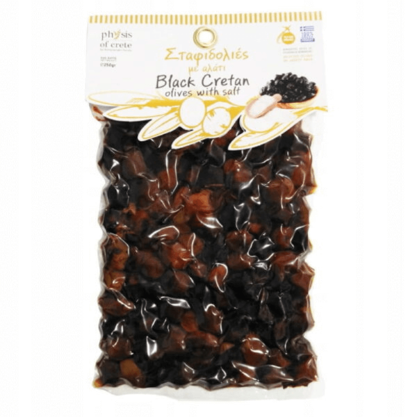 Poza cu Măsline cretane sărate, în vid, Physis of Crete, 250g