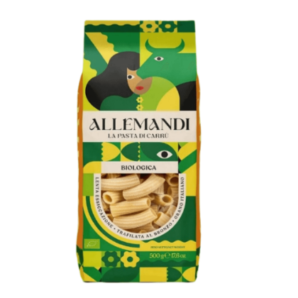Poza cu Paste Rigatoni din griş de grâu dur Bio, Allemandi, 500g